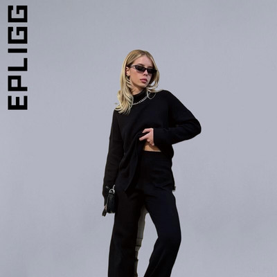 Epligg sieviešu džemperis ar apkakli, trikotāžas modes, mīksti, vienkārši sieviešu džemperi.