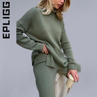 Epligg sieviešu džemperis ar apkakli, trikotāžas modes, mīksti, vienkārši sieviešu džemperi.