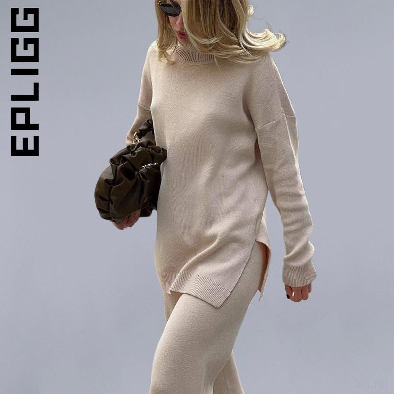 Epligg sieviešu džemperis ar apkakli, trikotāžas modes, mīksti, vienkārši sieviešu džemperi.