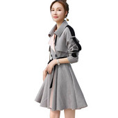 Μεσαίο ανοιξιάτικο φθινόπωρο Γυναικεία καμπαρντίνα Μόδα Γυναικεία Ρούχα Αντιανεμικό Γυναικεία Εξωτερικά Ενδύματα Houndstooth παλτό μέσης