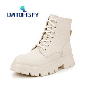 Ženske čizme za snijeg i krzno Zima Jesen Motociklističke čamce na vezanje Ženske britanske Dnevne gležnjeve Punk 34-42