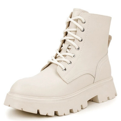 Ženske čizme za snijeg i krzno Zima Jesen Motociklističke čamce na vezanje Ženske britanske Dnevne gležnjeve Punk 34-42