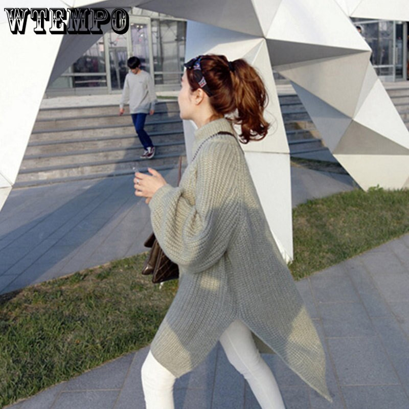 Visoki ovratnik, labavi, zadebljani, debeli konac, srednje dugačak pulover, ležerna, svestrana, uska lenja haljina, jesen i zima, ženske veleprodaje