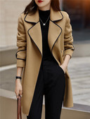 Παλτό Γυναικείο Ανοιξιάτικο Φθινόπωρο Νέο Σακάκι Πέτο με Ραφή Μακρυμάνικο Φαρδιές Τσέπες Μόδα Γυναικεία Ρούχα ZM625