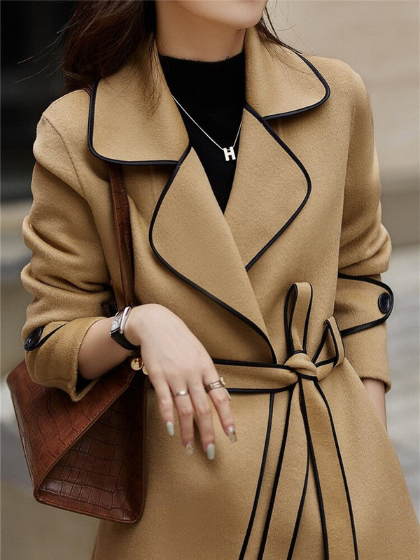 Παλτό Γυναικείο Ανοιξιάτικο Φθινόπωρο Νέο Σακάκι Πέτο με Ραφή Μακρυμάνικο Φαρδιές Τσέπες Μόδα Γυναικεία Ρούχα ZM625