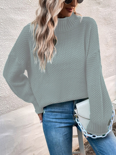 Χειμερινό ζεστό πουλόβερ Κορυφαία γυναικεία μόδα Χαλαρά πλεκτό πουλόβερ με λαιμόκοψη πουλόβερ 2022 Νέα γυναικεία μόδα