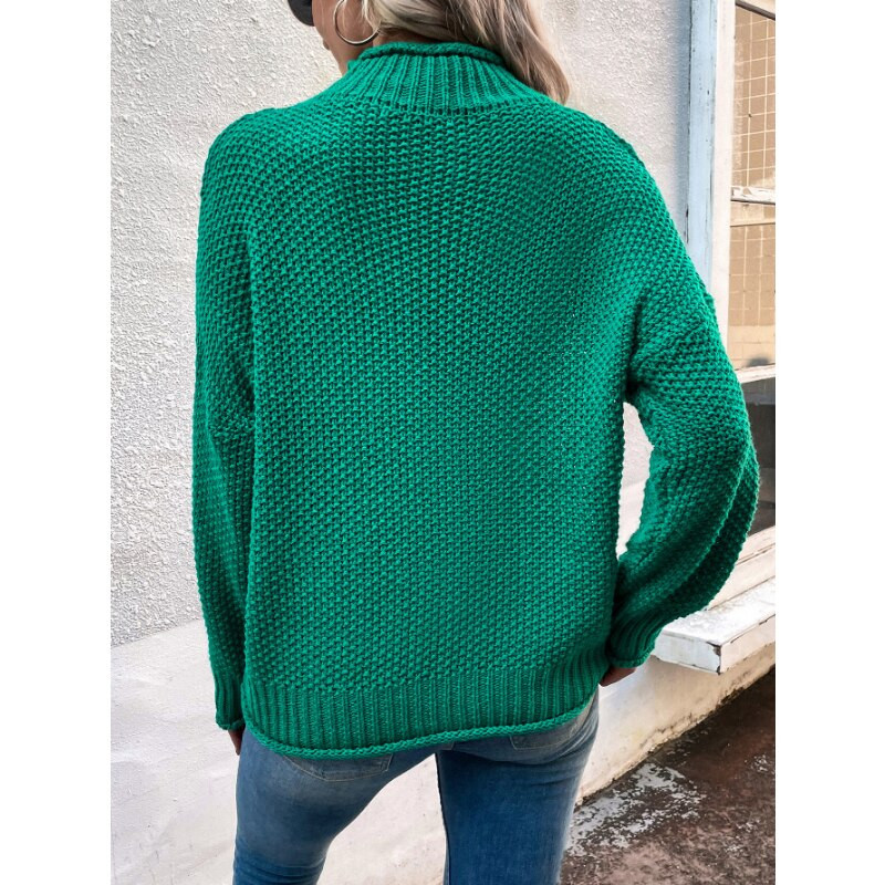 Χειμερινό ζεστό πουλόβερ Κορυφαία γυναικεία μόδα Χαλαρά πλεκτό πουλόβερ με λαιμόκοψη πουλόβερ 2022 Νέα γυναικεία μόδα