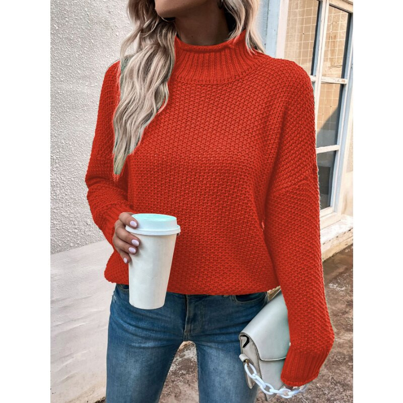 Χειμερινό ζεστό πουλόβερ Κορυφαία γυναικεία μόδα Χαλαρά πλεκτό πουλόβερ με λαιμόκοψη πουλόβερ 2022 Νέα γυναικεία μόδα
