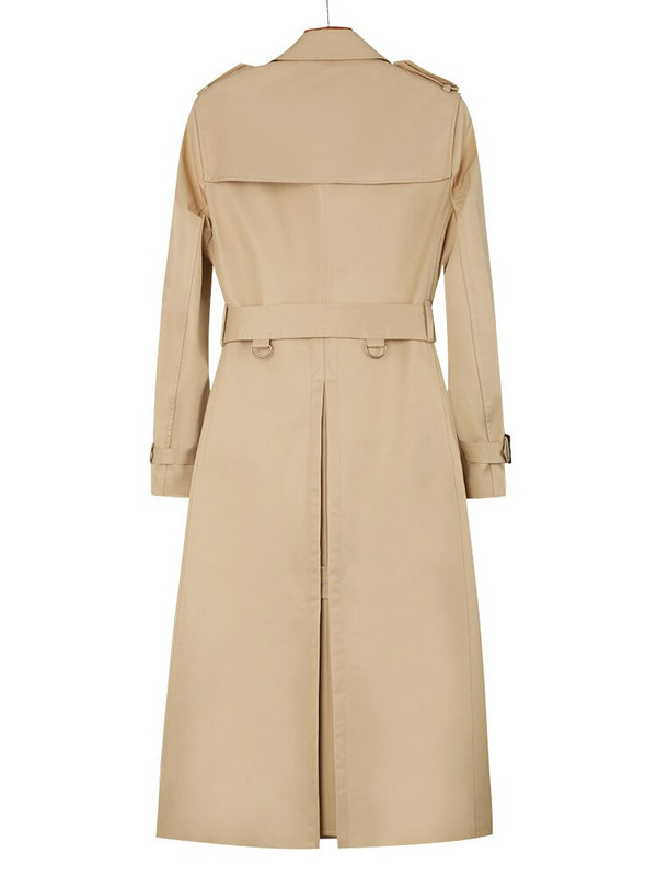 Ženska duga vjetrovka do koljena Pamučna engleska karirana podstava s dvostrukim kopčanjem Klasični krojeni Trenč kaput otporan na kišu Boutique wom