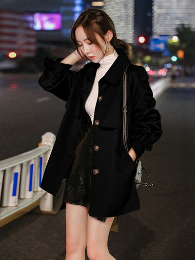 Modes vējjaka sieviešu jauna rudens ziemas jaka 2022. gada ikdienas vienkrāsu virsjaka sieviešu jakas