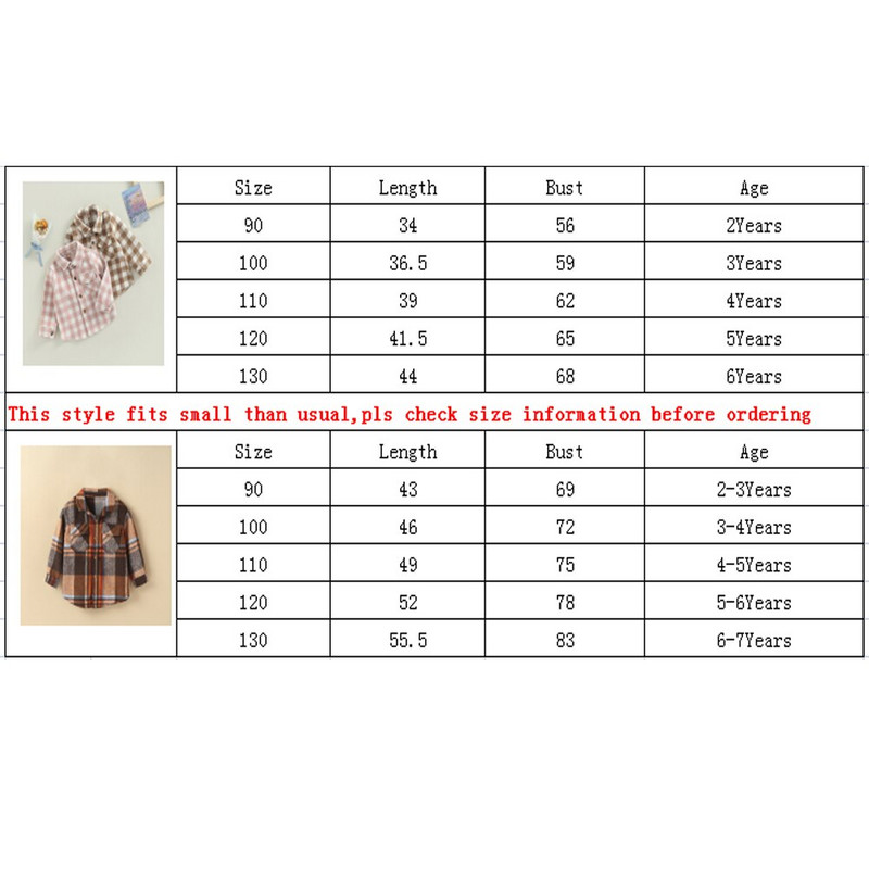 2-7 G Fashion Rudens Bērni Meitene Zēns Silts mētelis Plaids ar garām piedurknēm kabatas poga Nolaižama apkakle Krekli Mētelis Jaka Topi Ārdrēbes