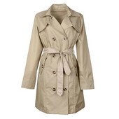 TECHOME sieviešu klasiskais divrindu mētelis, ūdensizturīgs lietusmētelis ar kapuci, garš rudens vējjaka virsdrēbes ar jostu haki