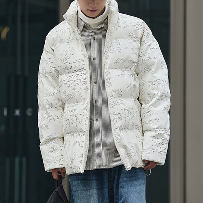 Vīriešu PU ādas parkas Privathinker biezas kokvilnas mētelis, polsterēts rūtains mētelis Modes zīmola statīvs apkakle Vīriešu unisex ziemas jakas