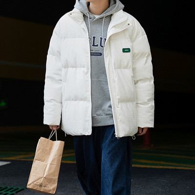 Vīriešu PU ādas parkas Privathinker biezas kokvilnas mētelis, polsterēts rūtains mētelis Modes zīmola statīvs apkakle Vīriešu unisex ziemas jakas