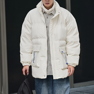 Vīriešu PU ādas parkas Privathinker biezas kokvilnas mētelis, polsterēts rūtains mētelis Modes zīmola statīvs apkakle Vīriešu unisex ziemas jakas