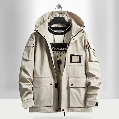 Pavasaris Rudens Vīriešu Vējjakas Jakas Mēteļi ar kapuci Vīriešu Ūdensizturīgi Virsdrēbes SoftShell Jaka Apģērbi Liela izmēra 6XL 7XL 8XL