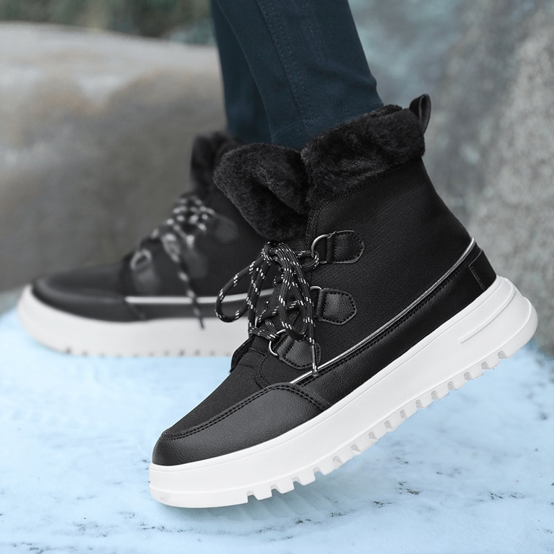 Zīmola ziemas sieviešu sniega zābaki āra neslīdoši kedas plīša silti sieviešu ūdensizturīgi ziemas zābaki sieviešu puszābaki ar platformu