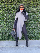 CM.YAYA Vintage πλεκτό πλεκτό γυναικείο ζιβάγκο με σχίσιμο ρολόι μανίκι Ασύμμετρο μεγάλο πουλόβερ πουλόβερ Φθινοπωρινό Χειμώνα Χοντρό Ζεστό τοπ