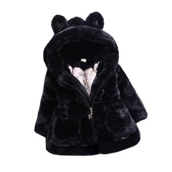 R&Z 2019 Νέα χειμωνιάτικα βρεφικά ρούχα για μωρά από ψεύτικη γούνα παλτό από φλις βερνίκι Θερμό σακάκι Χριστουγεννιάτικο χιονοστιβάδα Εξωτερικά ενδύματα μωρού με κουκούλα