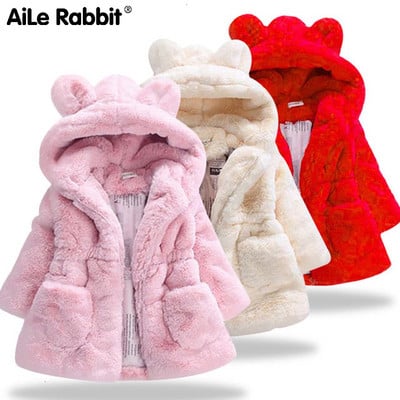 R&Z 2019 Νέα χειμωνιάτικα βρεφικά ρούχα για μωρά από ψεύτικη γούνα παλτό από φλις βερνίκι Θερμό σακάκι Χριστουγεννιάτικο χιονοστιβάδα Εξωτερικά ενδύματα μωρού με κουκούλα