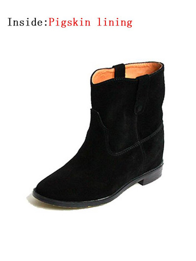 Matēti ādas īsi zābaki Sieviešu ziemas zābaki 2022. gada pavasara un rudens modes zābaki ar zemu papēžu iekšpusi, paaugstināti puszābaki