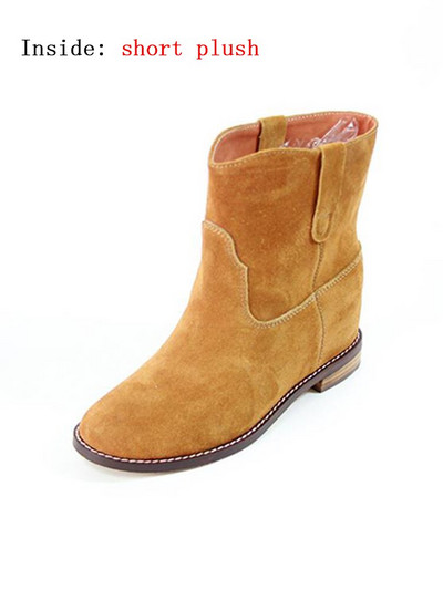 Matēti ādas īsi zābaki Sieviešu ziemas zābaki 2022. gada pavasara un rudens modes zābaki ar zemu papēžu iekšpusi, paaugstināti puszābaki