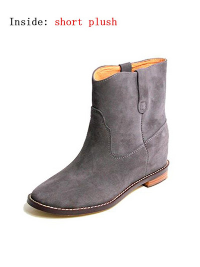 Matēti ādas īsi zābaki Sieviešu ziemas zābaki 2022. gada pavasara un rudens modes zābaki ar zemu papēžu iekšpusi, paaugstināti puszābaki