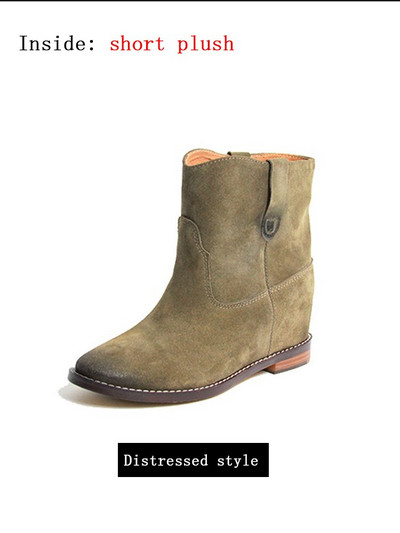 Matēti ādas īsi zābaki Sieviešu ziemas zābaki 2022. gada pavasara un rudens modes zābaki ar zemu papēžu iekšpusi, paaugstināti puszābaki