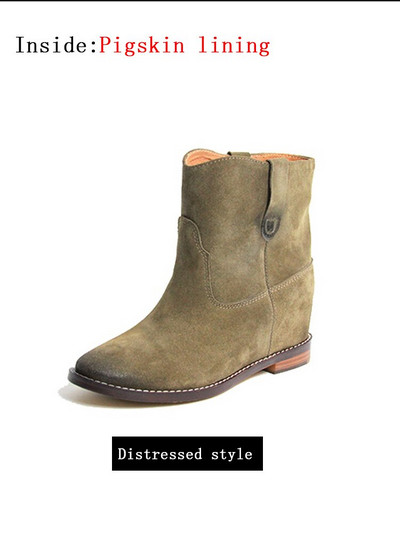 Matēti ādas īsi zābaki Sieviešu ziemas zābaki 2022. gada pavasara un rudens modes zābaki ar zemu papēžu iekšpusi, paaugstināti puszābaki