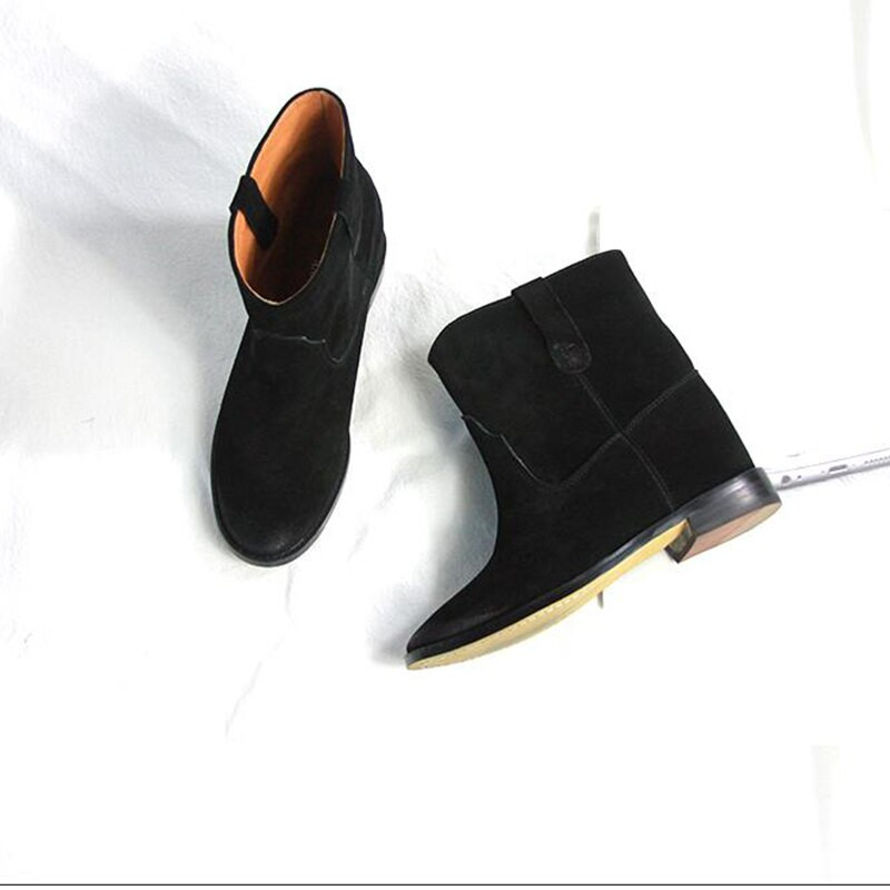 Matēti ādas īsi zābaki Sieviešu ziemas zābaki 2022. gada pavasara un rudens modes zābaki ar zemu papēžu iekšpusi, paaugstināti puszābaki