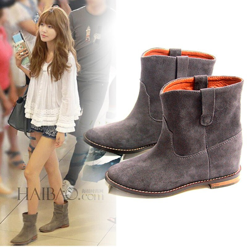 Matēti ādas īsi zābaki Sieviešu ziemas zābaki 2022. gada pavasara un rudens modes zābaki ar zemu papēžu iekšpusi, paaugstināti puszābaki