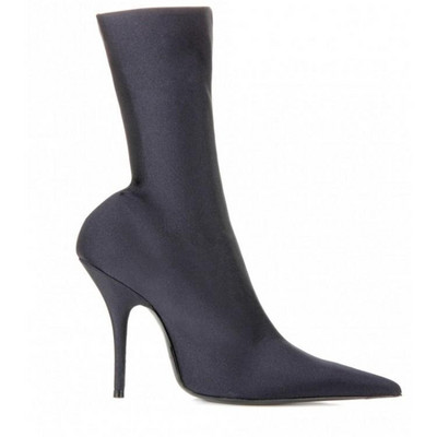 Stretch μπότες με μυτερή μύτη από βελούδο Styletto Printing Γυναικεία μποτάκια μανίκι Plus μέγεθος 47 Floral παπούτσια 2022 Sping New Multi Color