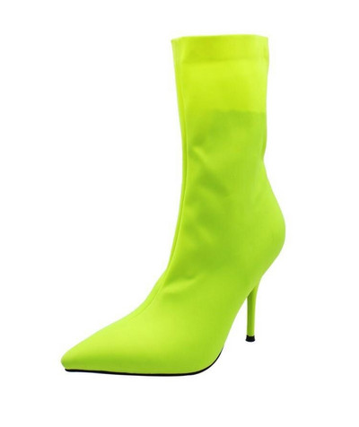 Stretch μπότες με μυτερή μύτη από βελούδο Styletto Printing Γυναικεία μποτάκια μανίκι Plus μέγεθος 47 Floral παπούτσια 2022 Sping New Multi Color