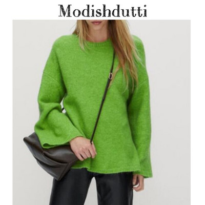 Modishdutti 2022 Χειμερινή Γυναικεία Μόδα Casual Γυναικείο πουλόβερ με μονόχρωμο μακρυμάνικο πουλόβερ