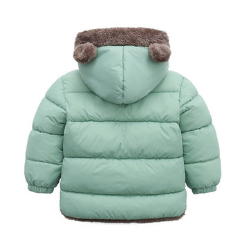 Зимни удебелени детски якета за момичета, палта, якета за момчета, плюс якета от кашмир, връхни дрехи с качулка за малки деца, детски дрехи за бебета