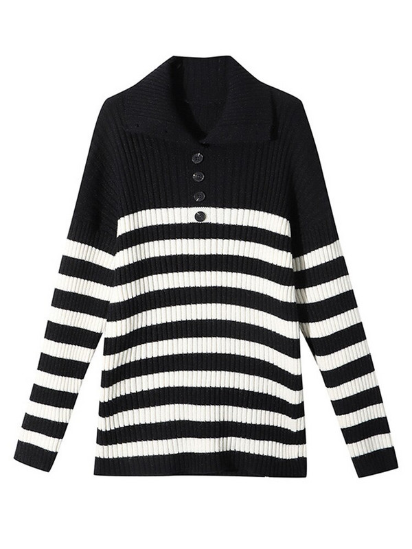 Bornladies 2022. gada rudens ziemas brīvas krāsas kontrasta pulovers silts silts džemperis sievietēm ar augstu apkakli.