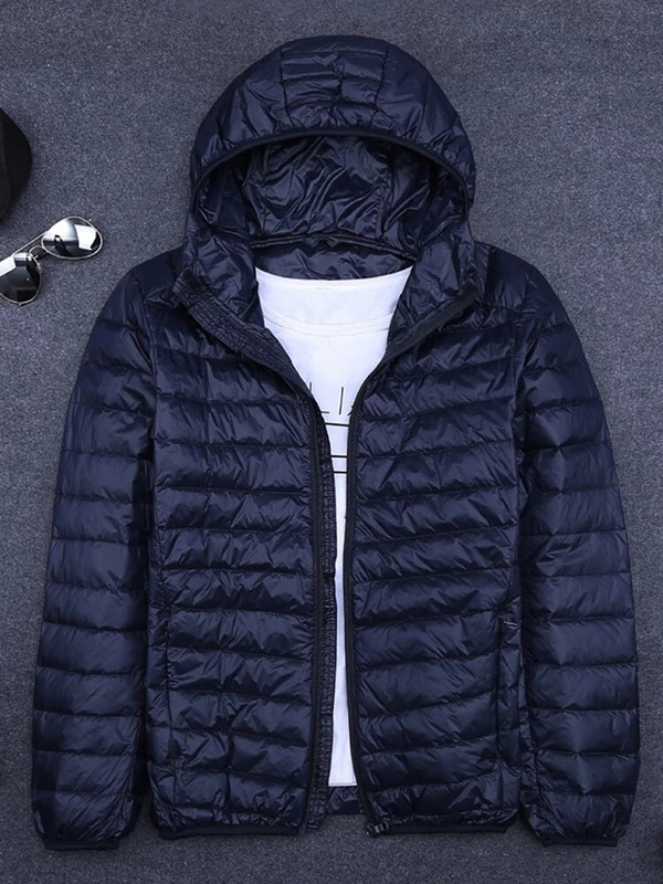 Ανδρικό χειμερινό παλτό Duck Down jacket 2022 Νέο εξαιρετικά ελαφρύ λεπτό παλτό με κουκούλα Φορητό αντιανεμικό Down Parka Ανδρικό παλτό 6XL