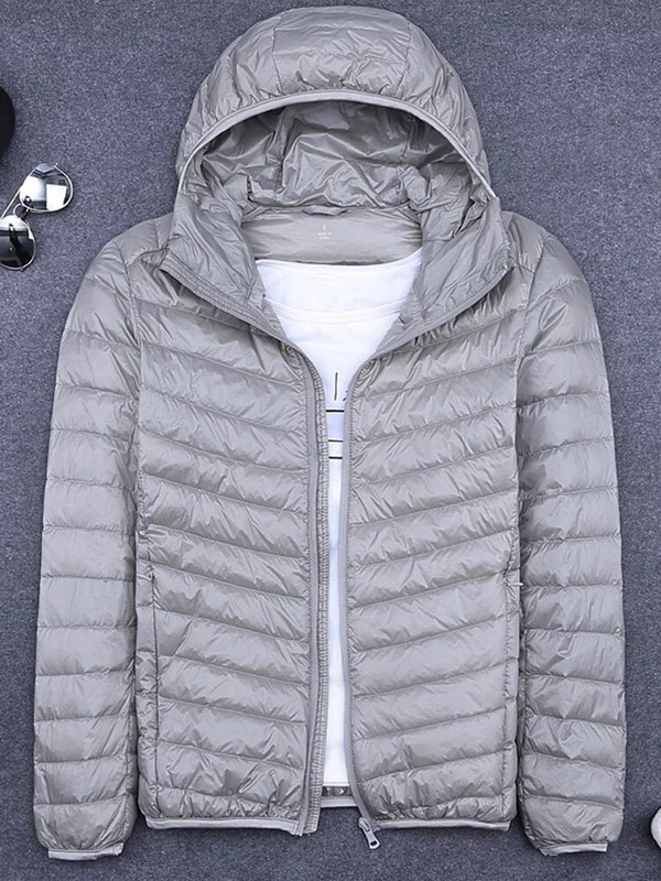 Ανδρικό χειμερινό παλτό Duck Down jacket 2022 Νέο εξαιρετικά ελαφρύ λεπτό παλτό με κουκούλα Φορητό αντιανεμικό Down Parka Ανδρικό παλτό 6XL