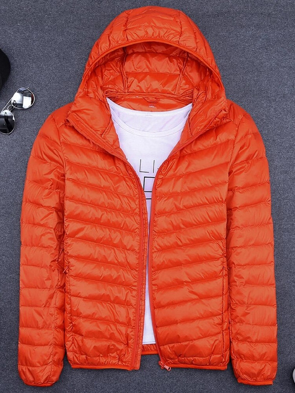 Ανδρικό χειμερινό παλτό Duck Down jacket 2022 Νέο εξαιρετικά ελαφρύ λεπτό παλτό με κουκούλα Φορητό αντιανεμικό Down Parka Ανδρικό παλτό 6XL