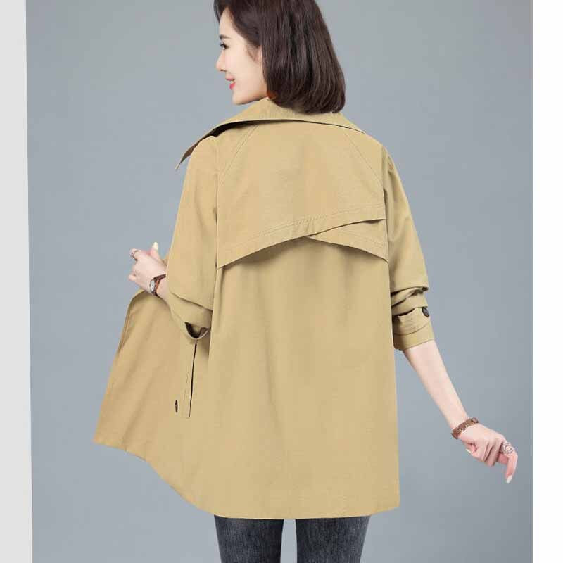 Pavasara rudens jauns mētelis sieviešu modes divrindu mētelis, 2022. gada ikdienas brīvi mēteļi, sieviešu īss mētelis, plāns vējjaka