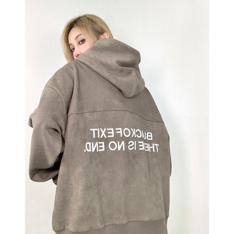 Ženska majica s kapuljačom, vezom u obliku slova, modni hip-hop preveliki, slobodno vrijeme, labava zimska nova majica s dugim rukavima, pulover