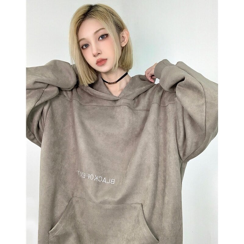Ženska majica s kapuljačom, vezom u obliku slova, modni hip-hop preveliki, slobodno vrijeme, labava zimska nova majica s dugim rukavima, pulover