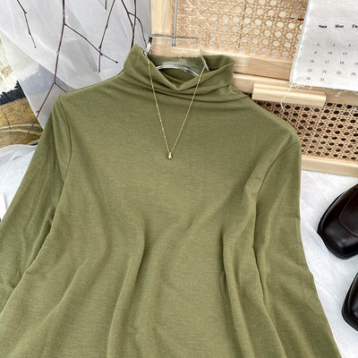 Yitimoky džemper s dolčevitom Ženski pleteni pulover Top majice Y2k Odjeća Jesen Zima 2022 Nova majica dugih rukava u stilu kave