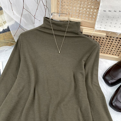 Yitimoky džemper s dolčevitom Ženski pleteni pulover Top majice Y2k Odjeća Jesen Zima 2022 Nova majica dugih rukava u stilu kave