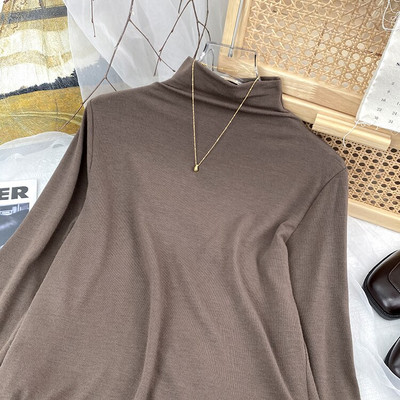 Yitimoky džemper s dolčevitom Ženski pleteni pulover Top majice Y2k Odjeća Jesen Zima 2022 Nova majica dugih rukava u stilu kave