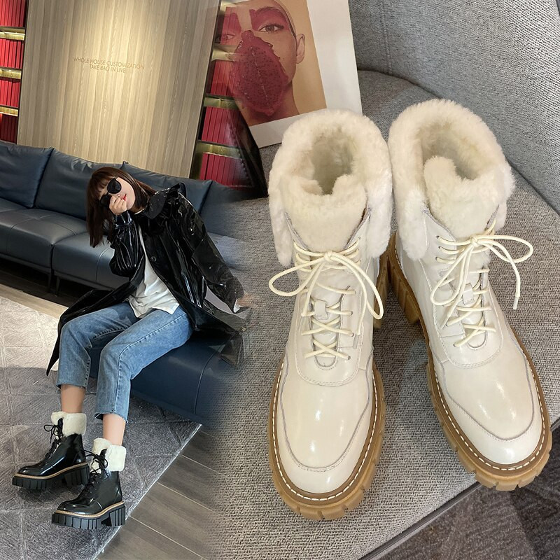  sniega zābaki sievietēm  ērtas vilnas 2022. gada jauni ziemas zābaki ziemas uzturēšanā potītes zābaki platformas zābaki