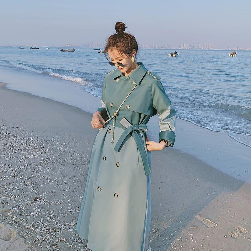 Μπουφάν παλτό σε κορεατικό στιλ, γυναικείο μακρύ στυλ άνοιξη 2022, φθινόπωρο, βρετανικό στιλ