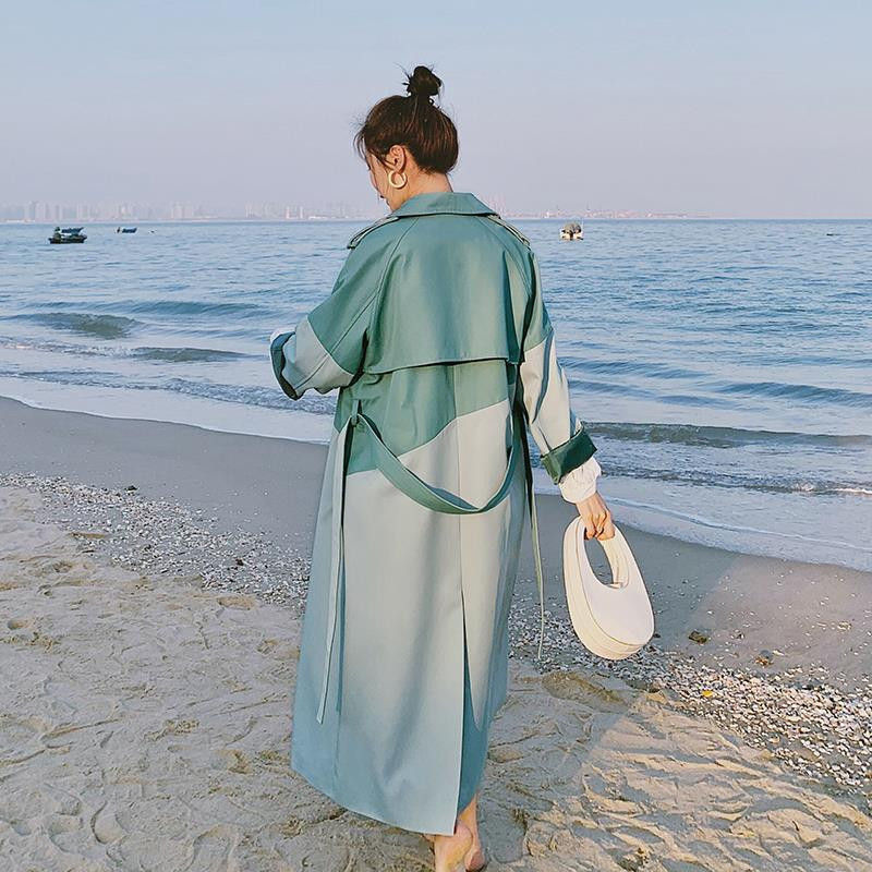 Μπουφάν παλτό σε κορεατικό στιλ, γυναικείο μακρύ στυλ άνοιξη 2022, φθινόπωρο, βρετανικό στιλ