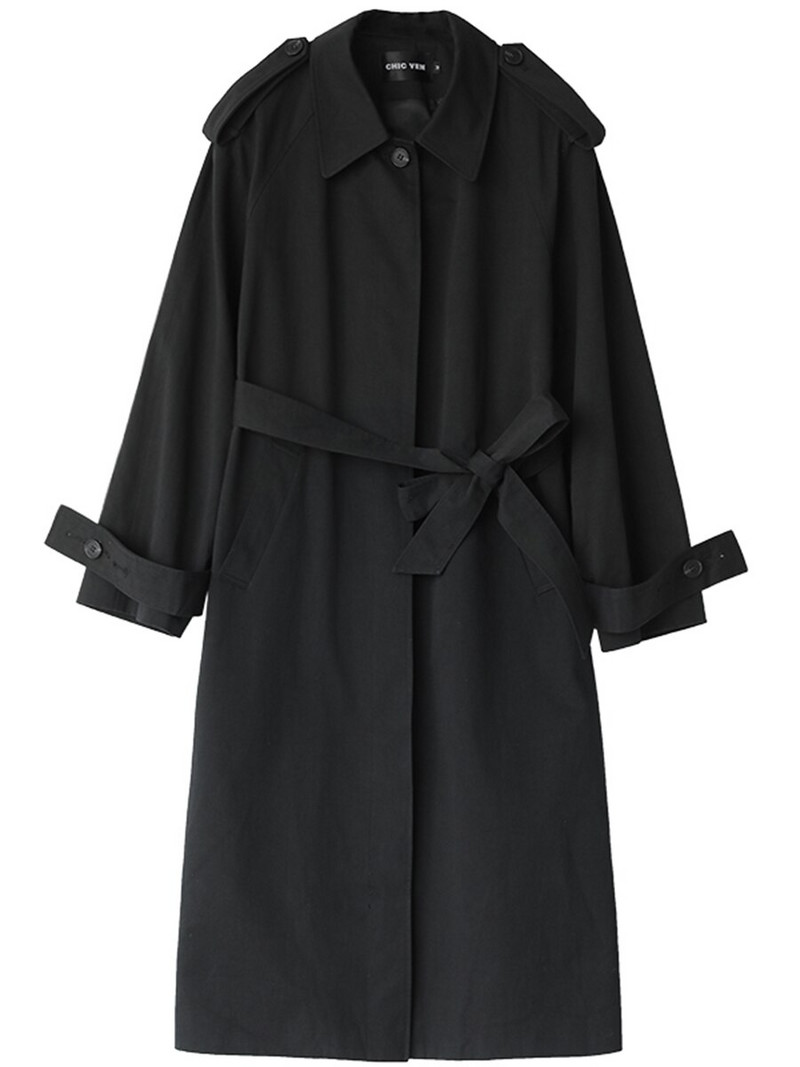 CHIC VEN Ženski trenč kaputi Jednobojni široki ženski kaput s vjetrom na jedno kopčanje Vjetrovka Ženski gornji kaput Proljeće, jesen 2022.