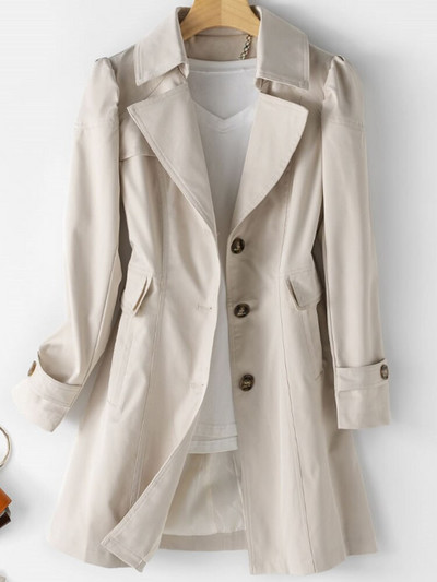 Proljetno-jesenski trenč kaput za žene 2022. Novi korejski jednoredno kopčanje srednje dugih ženskih trenčkota Kaput 5XL kaki vjetrovka ženska